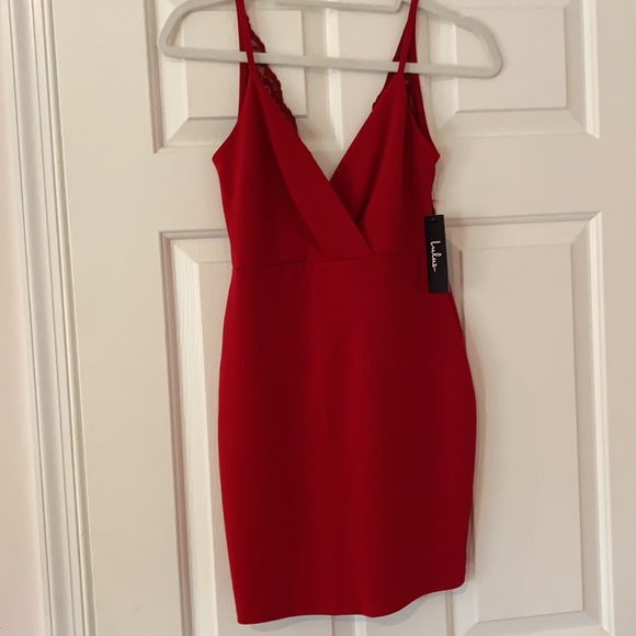 Lulu’s Red Lace Mini Dress - Picture 4 of 5